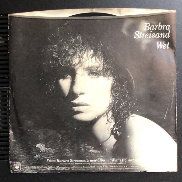 Donna Summer Barbra Streisand No More Tears/Wet Vinyl 45 Record '79 - Picture 4 of 7